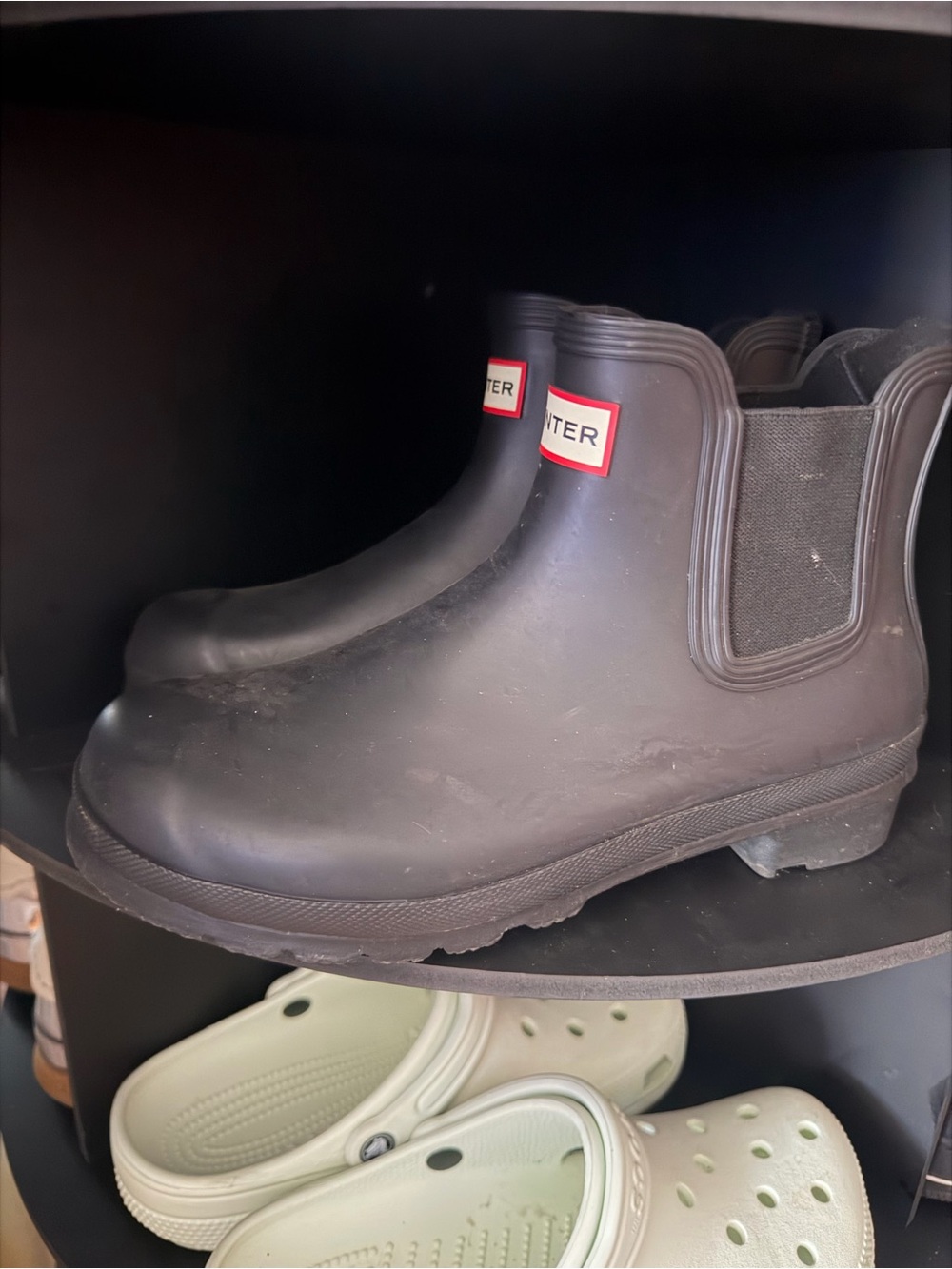 Hunter Kids Matte Black Chelsea Rain Boot - Short Ankle